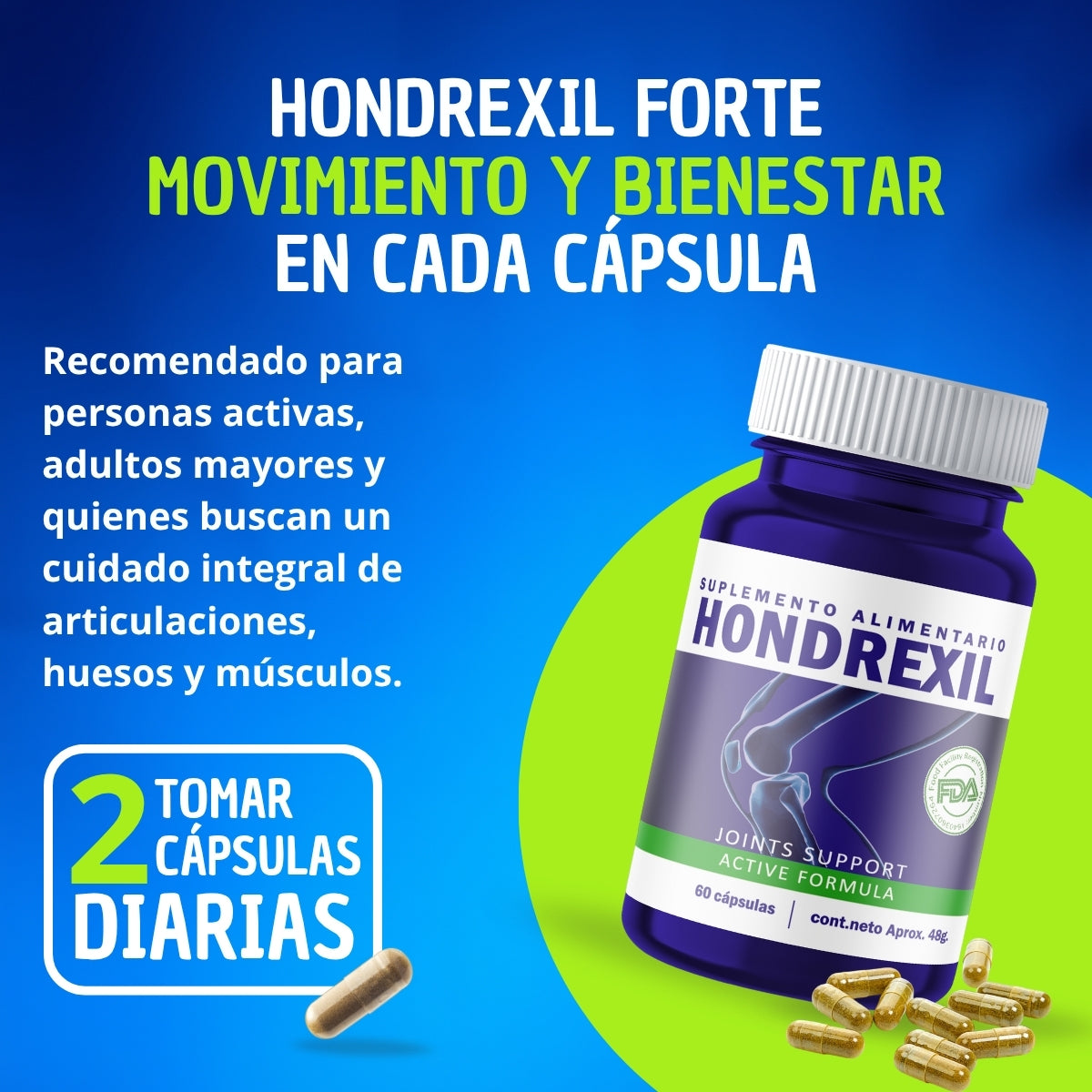 HONDREXIL 60 CÁPSULAS 1600 mg por Dosis