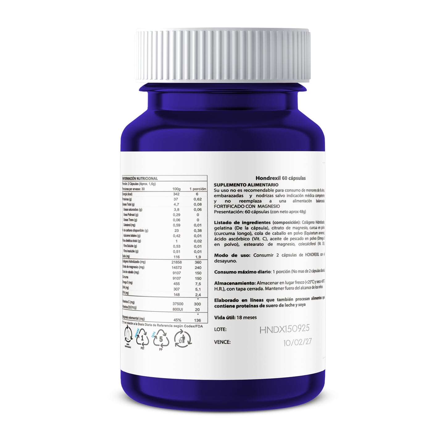 HONDREXIL 60 CÁPSULAS 1600 mg por Dosis
